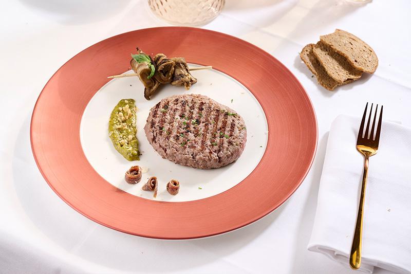 hamburger di scottona con melanzane